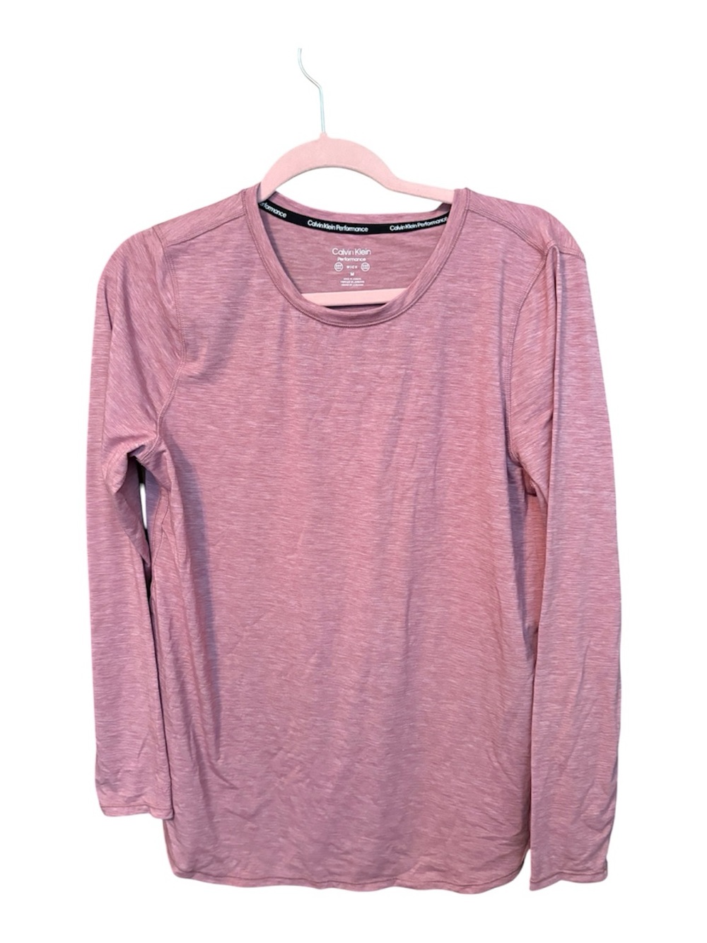 Calvin Klein Long Sleeve Performance Tee - Mauve Pink Heather